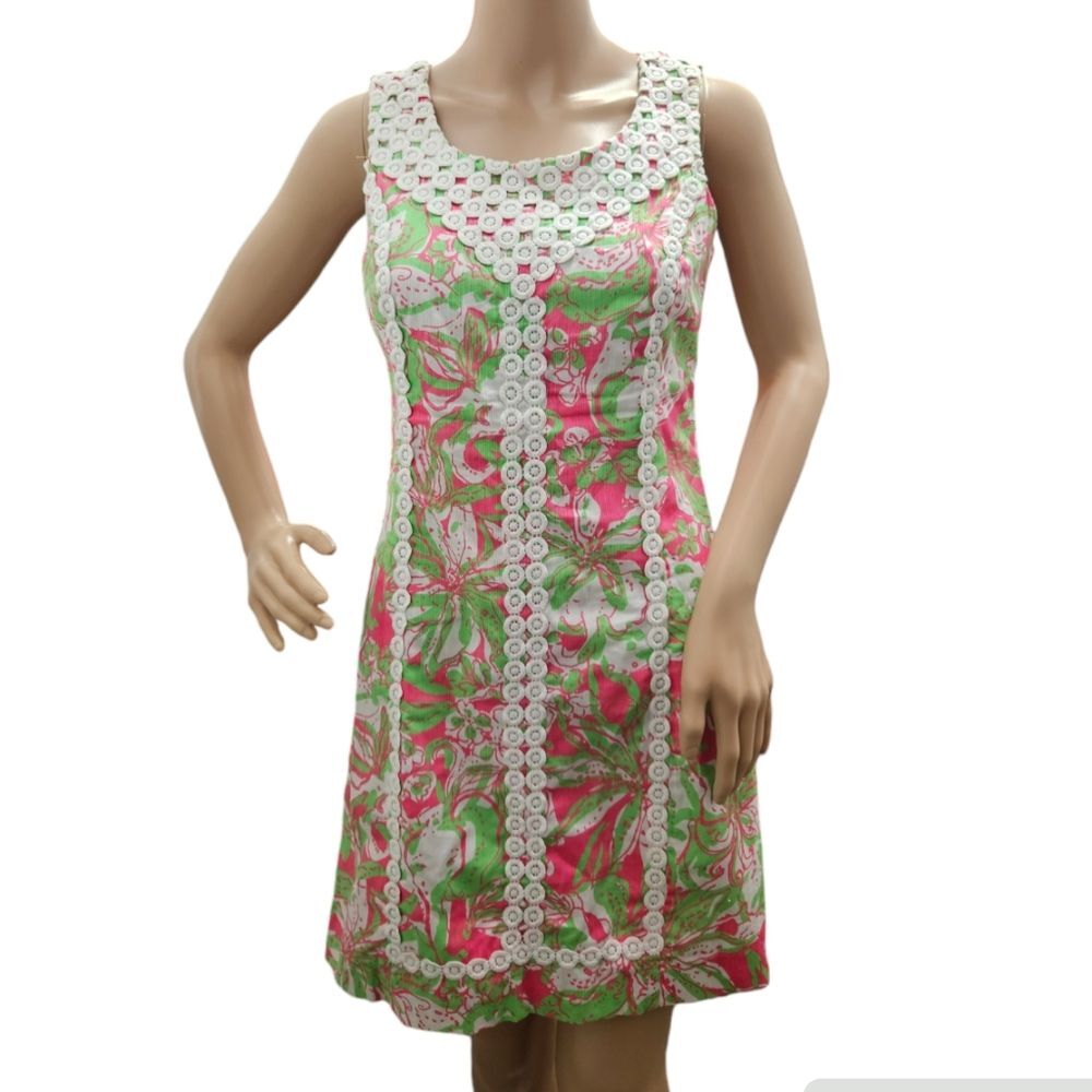 Lilly Pulitzer Macfarlane Dress in "Forgot My Trunks" pink / green